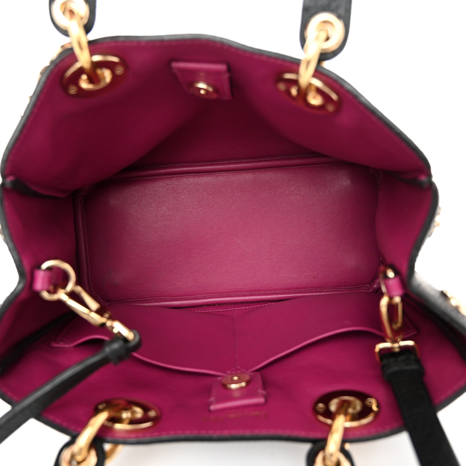 Christian Dior Bullcalf Small Diorissimo Tote Black Rose Indien 5 of 12