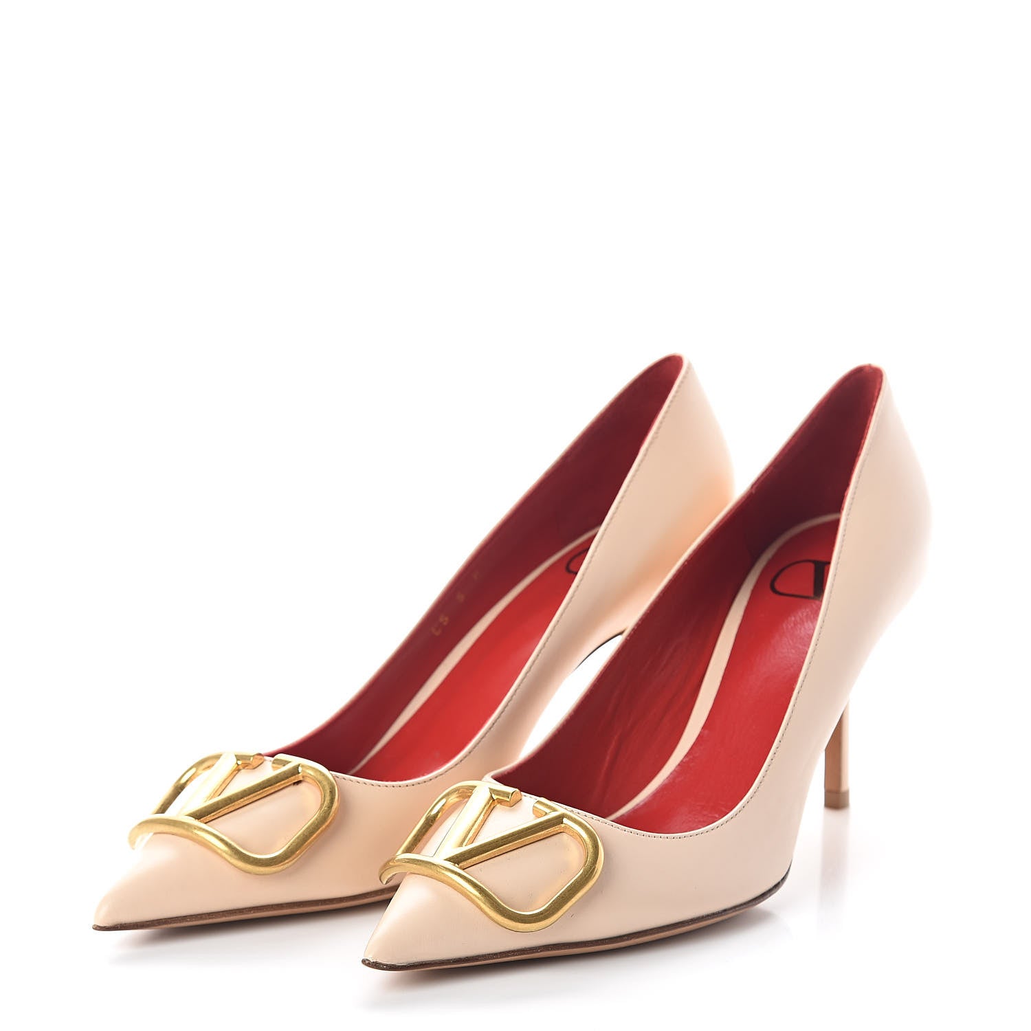 Valentino Garavani Calfskin Vlogo Signature 80mm Pumps 36 Beige 3 of 7