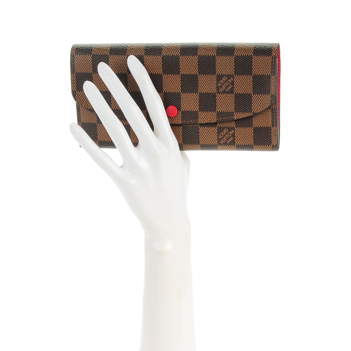 Damier Ebene Emilie Wallet Red