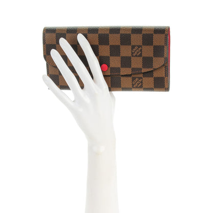 Louis Vuitton Damier Ebene Emilie Wallet Red 2 of 7
