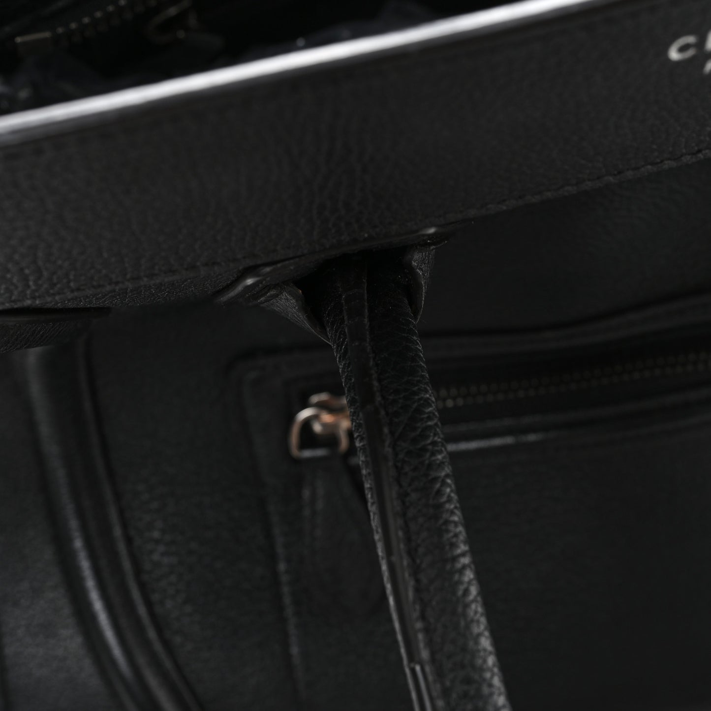 Drummed Calfskin Mini Luggage Black