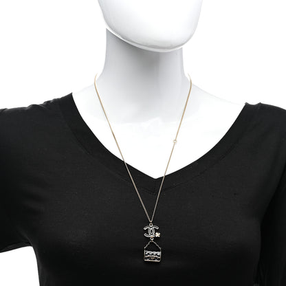 Chanel Enamel Charming Chic Classic Flap CC Charm Necklace Black 2 of 5