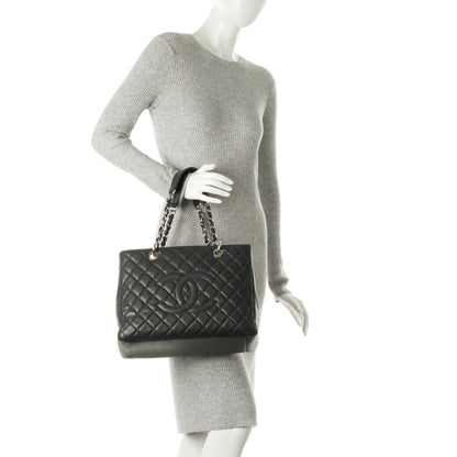 Chanel Caviar Quilted Grand Shopping Tote GST Dark Grey 2 of 6