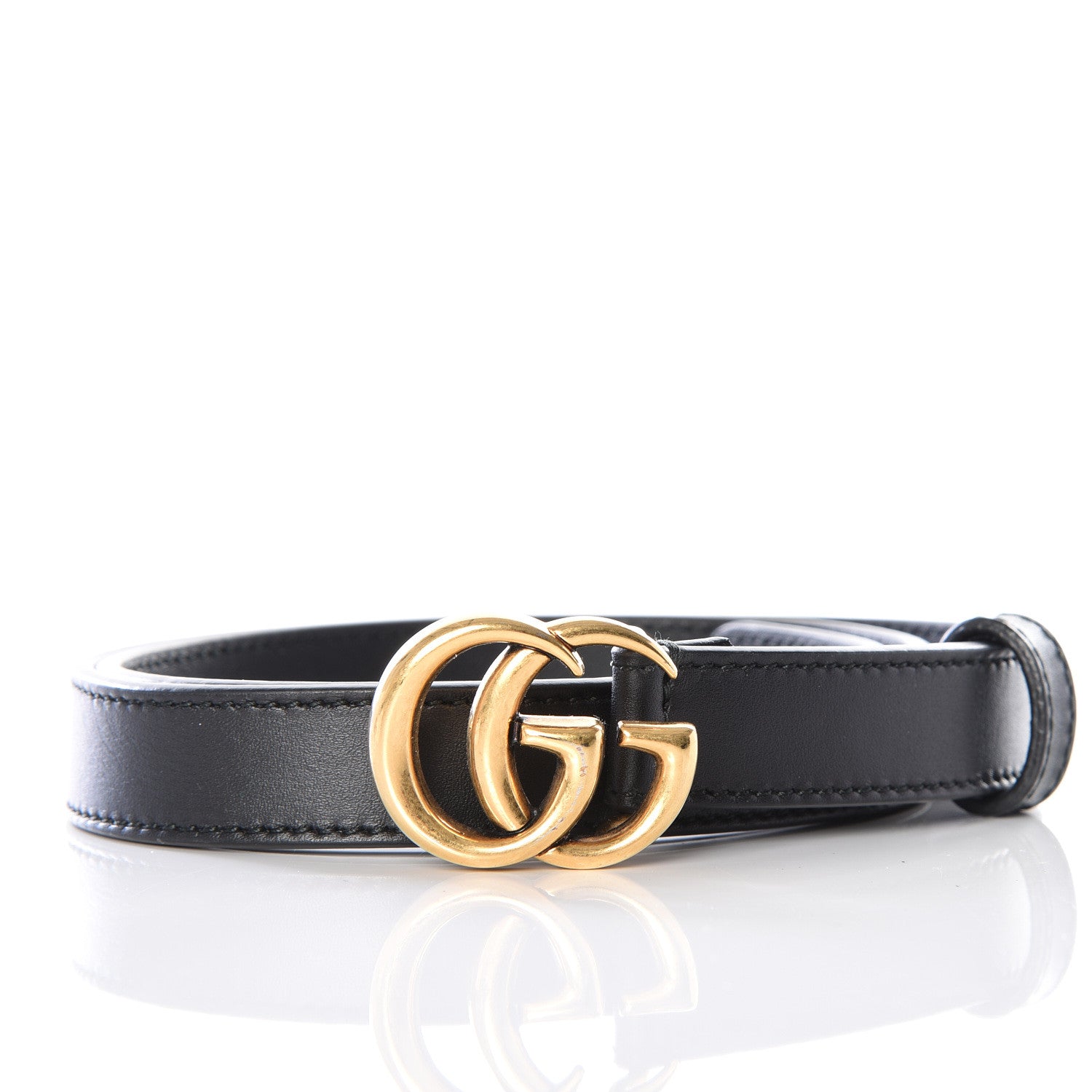 Gucci Calfskin Double G 20mm Belt 70 28 Black 1 of 4