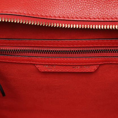 Celine Drummed Calfskin Mini Luggage Coquelicot 6 of 7