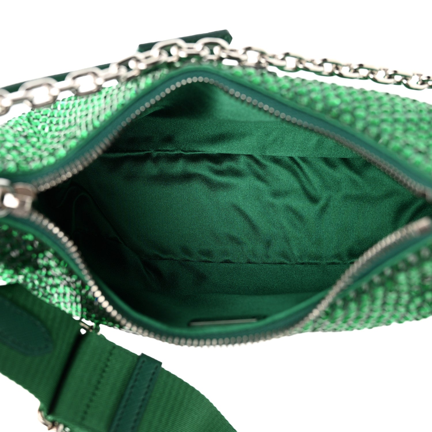 Prada Satin Crystal Re-Edition 2005 Shoulder Bag Mango 5 of 10