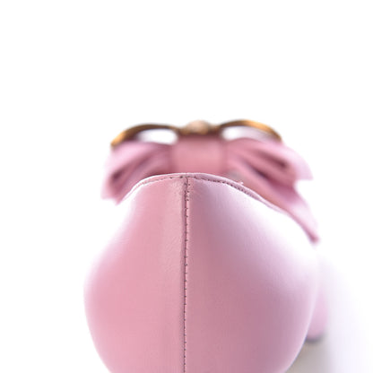Gucci Nappa Queen Margaret Bow Mid Heel Pumps 38 Sugar Pink 10 of 11