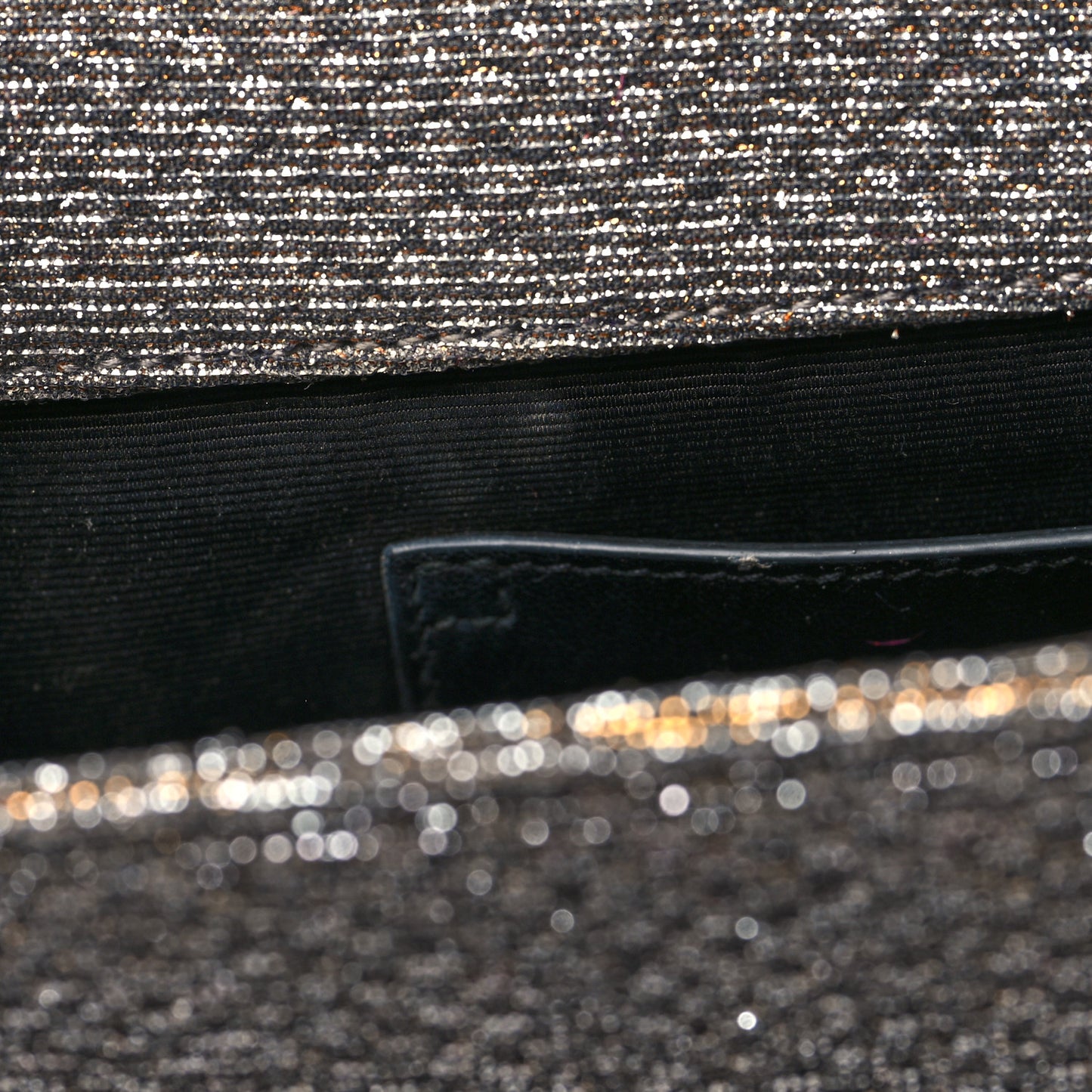 Metallic Canvas Woven Classic Monogram Kate Tassel Clutch Ciad Argento