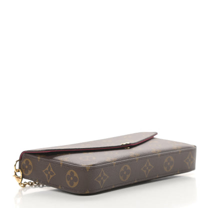 Louis Vuitton Monogram Pochette Felicie Chain Wallet Fuchsia 5 of 15