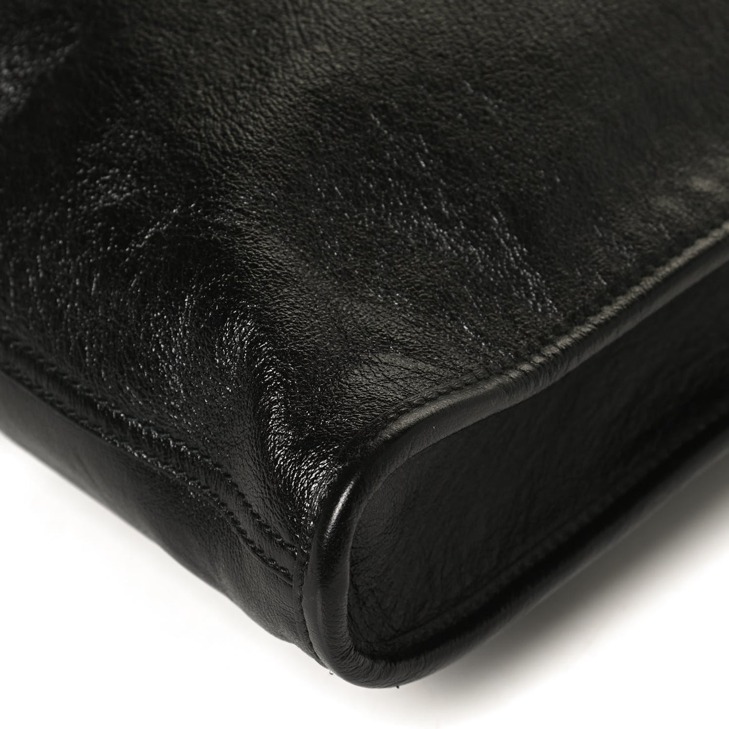 Calfskin Large Rajah Chain Tote Black
