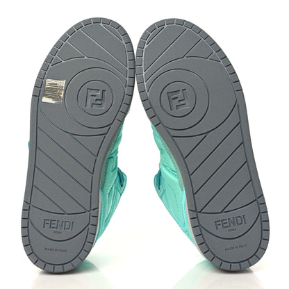 Fendi Nylon Match High Top Sneakers 36 Turquoise 7 of 8