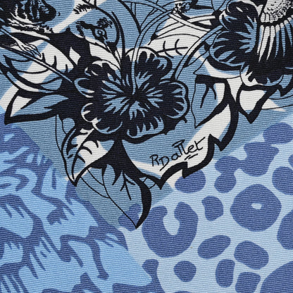 Hermes Silk Jungle Love Tampon Scarf 70 Bleu Jean White 6 of 6