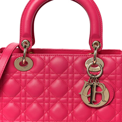 Christian Dior Lambskin Cannage Medium Lady Dior Fuchsia 8 of 10