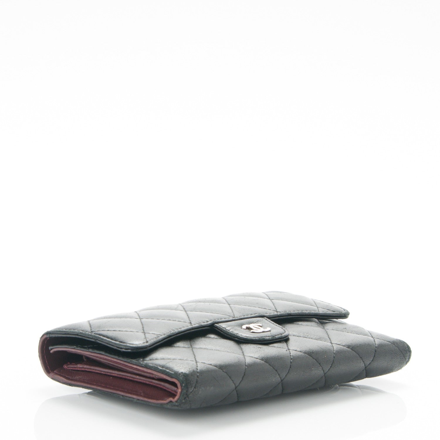 Chanel Lambskin Quilted Large Flap Wallet Black 4 of 8