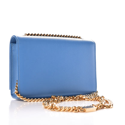 Saint Laurent Grain De Poudre Small Classic Monogram Kate Satchel Blue Clair 3 of 8