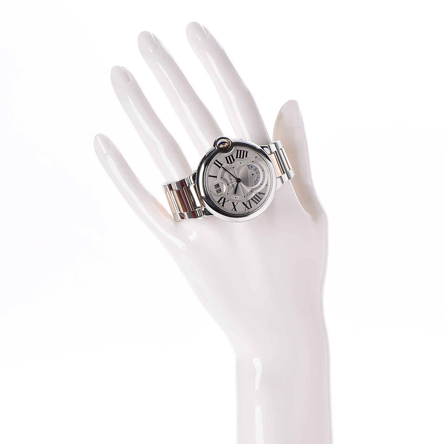 Cartier Stainless Steel 18K Pink Gold 38mm Ballon Bleu De Two Timezone Quartz Watch 2 of 12