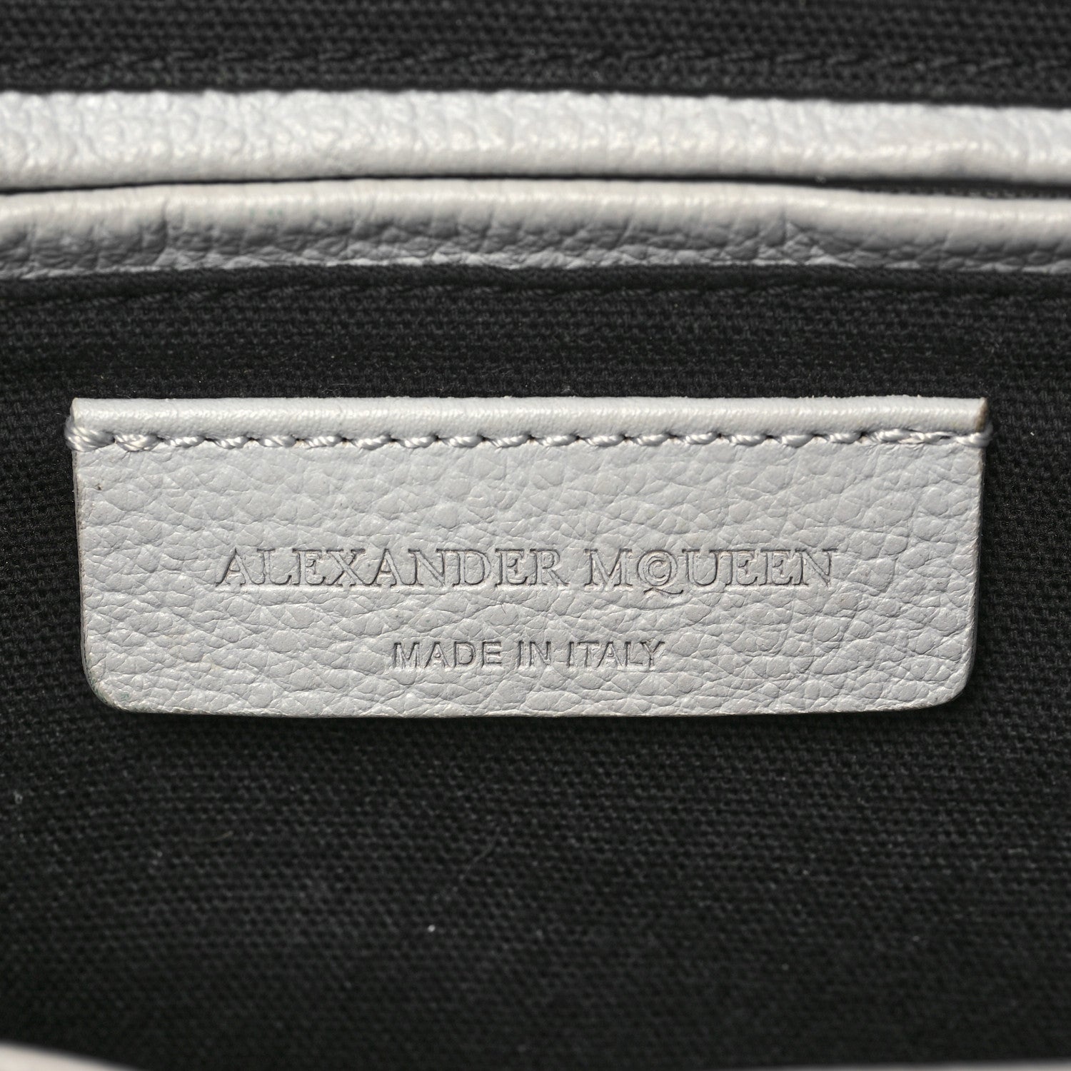 Alexander McQueen Pebbled Calfskin Small Skull Padlock Zip Around Tote Light Grey 5 of 13