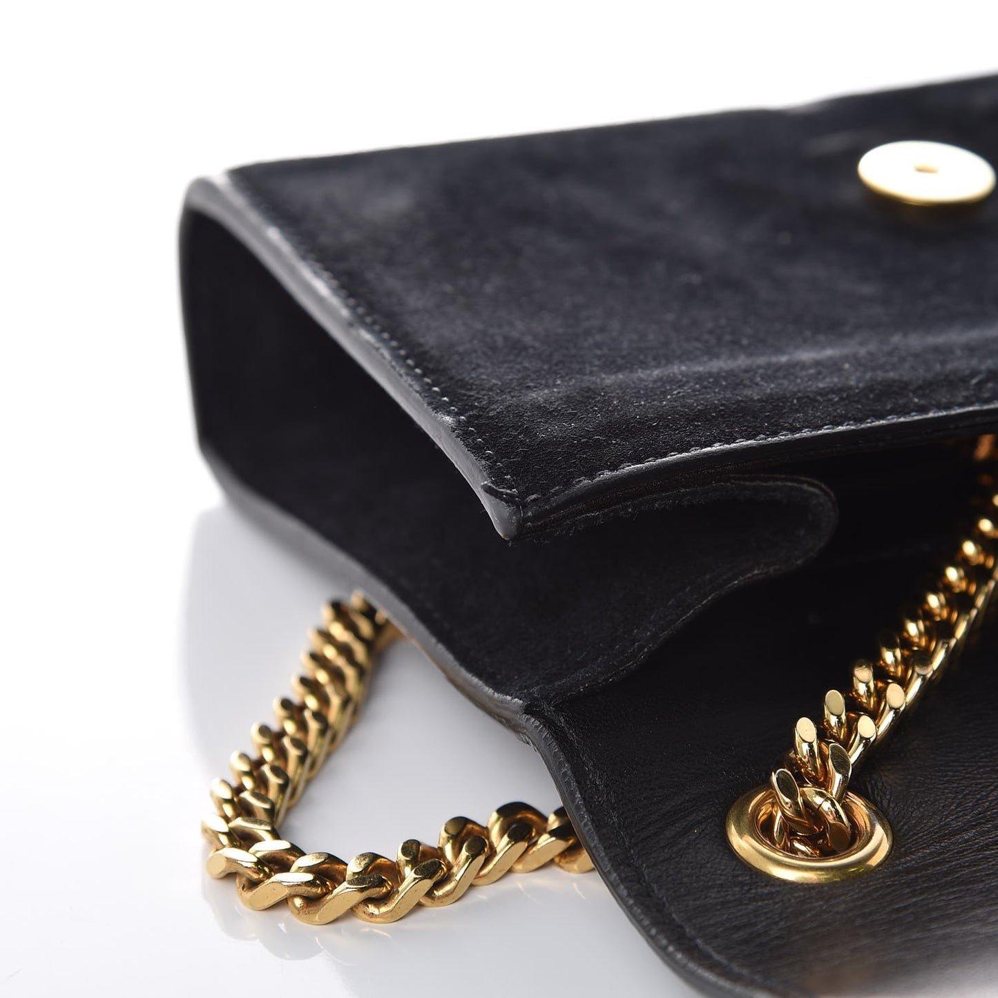 Suede Small Classic Monogram Kate Tassel Satchel Black