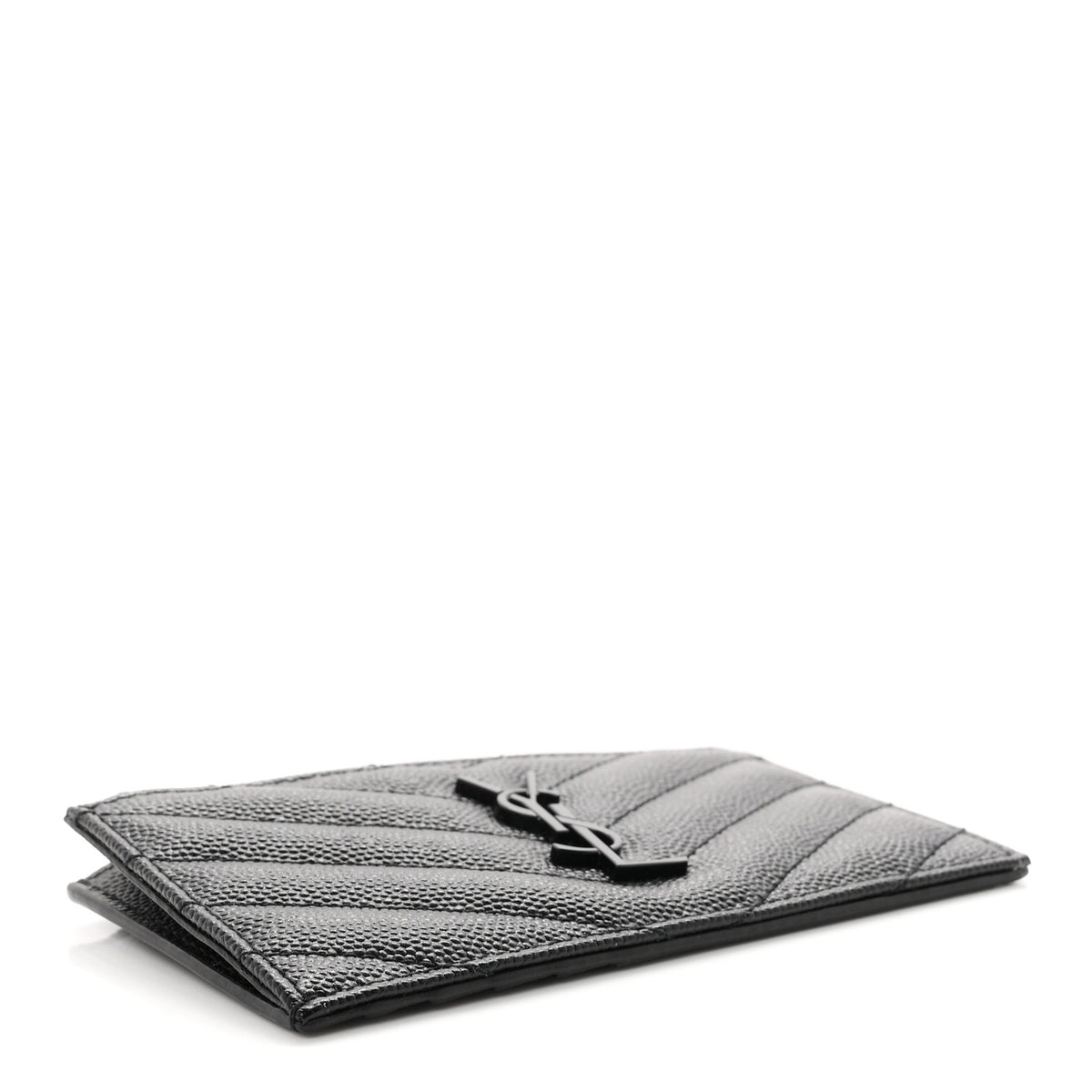 Grain De Poudre Matelasse Chevron Monochrome Fragments Zippered Card Case Black