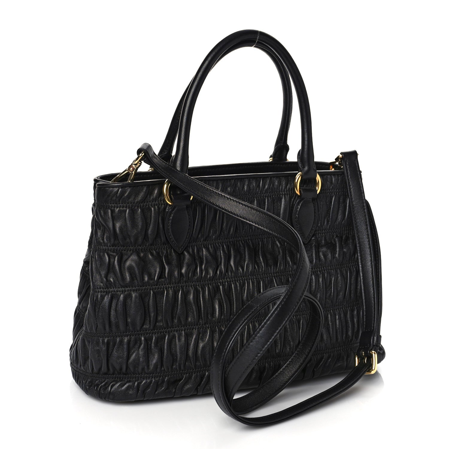 Prada Nappa Gaufre Tote Black 2 of 7