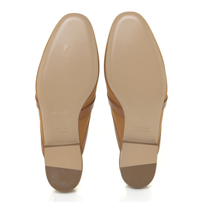 Hermes Cotton Canvas Calfskin Oz Mules 37 Naturel Beige Dore 4 of 10