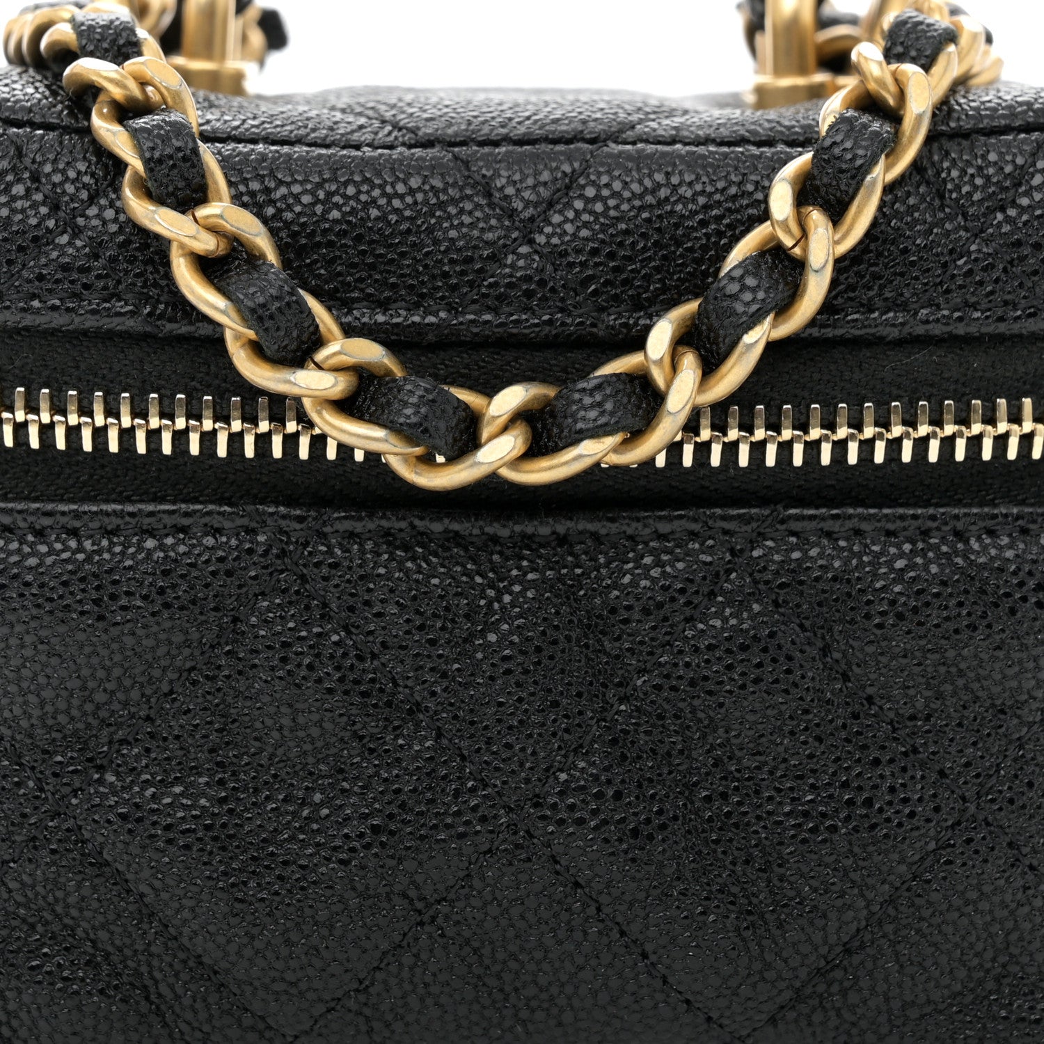 Chanel Caviar Quilted Mini Top Handle Vanity With Chain Black 8 of 10