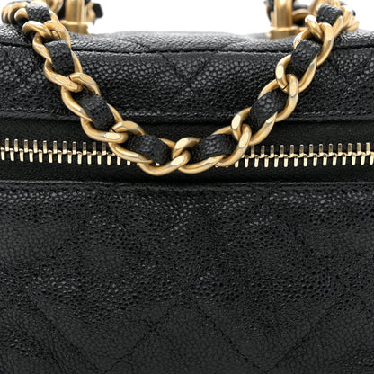 Chanel Caviar Quilted Mini Top Handle Vanity With Chain Black 8 of 10