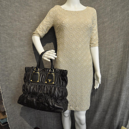 Prada Nappa Gaufre Tote Dark Coffee 2 of 9