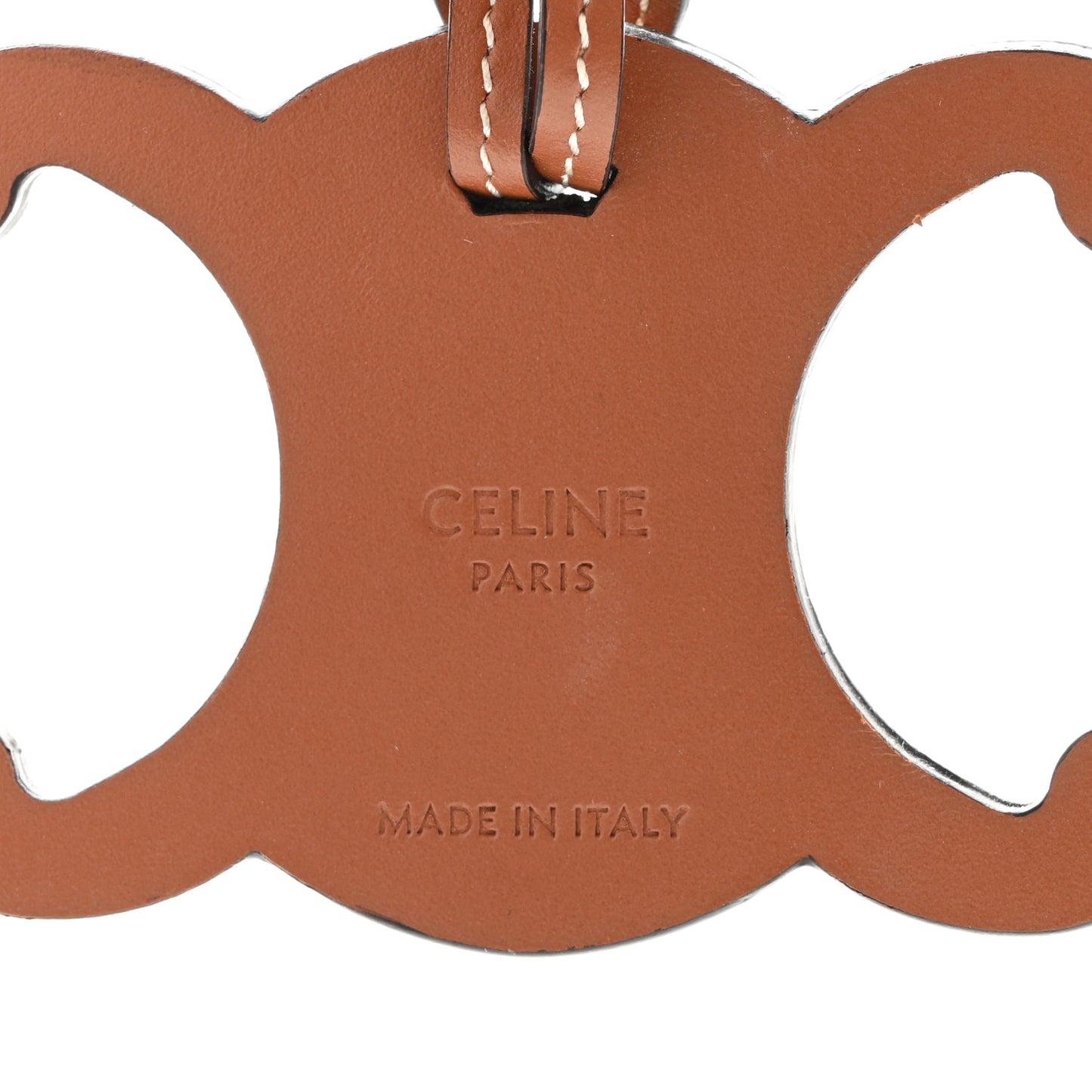 Smooth Calfskin Triomphe Keyring Charm Tan