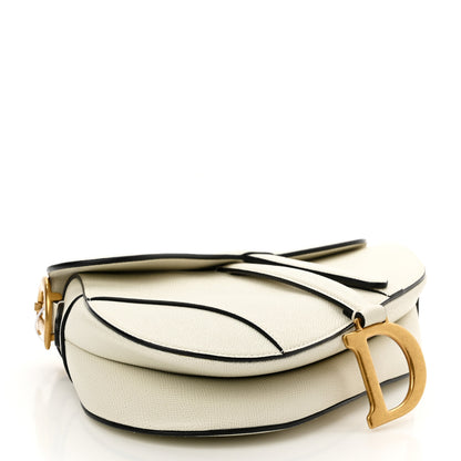 Christian Dior Grained Calfskin Saddle Bag White 4 of 10