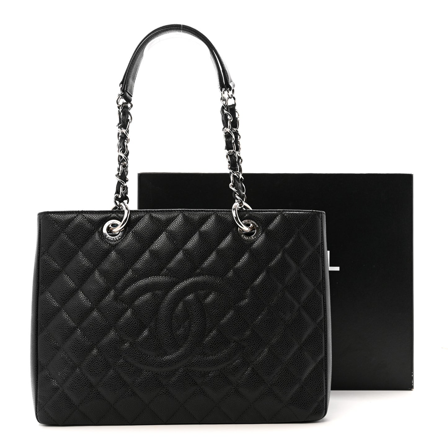 Caviar Quilted Grand Shopping Tote GST Black