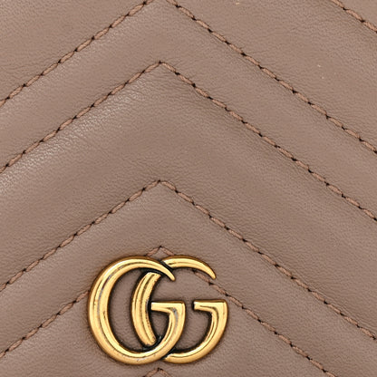 Gucci Calfskin Matelasse GG Marmont Card Case Wallet Porcelain Rose 9 of 9