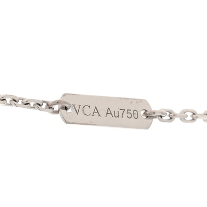 Tiffany VAN CLEEF & ARPELS 18K White Gold Diamond Vintage Alhambra Pendant Necklace 5 of 7