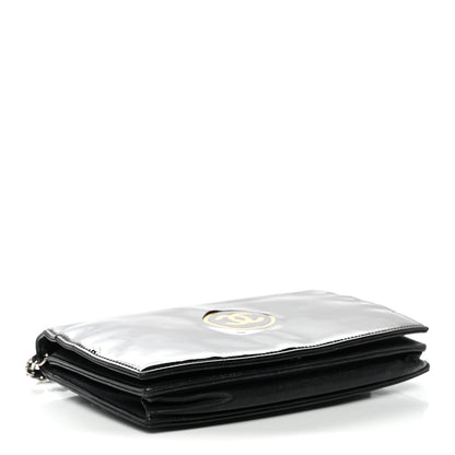 Chanel Patent CC Compact Wallet on Chain WOC Black 4 of 15
