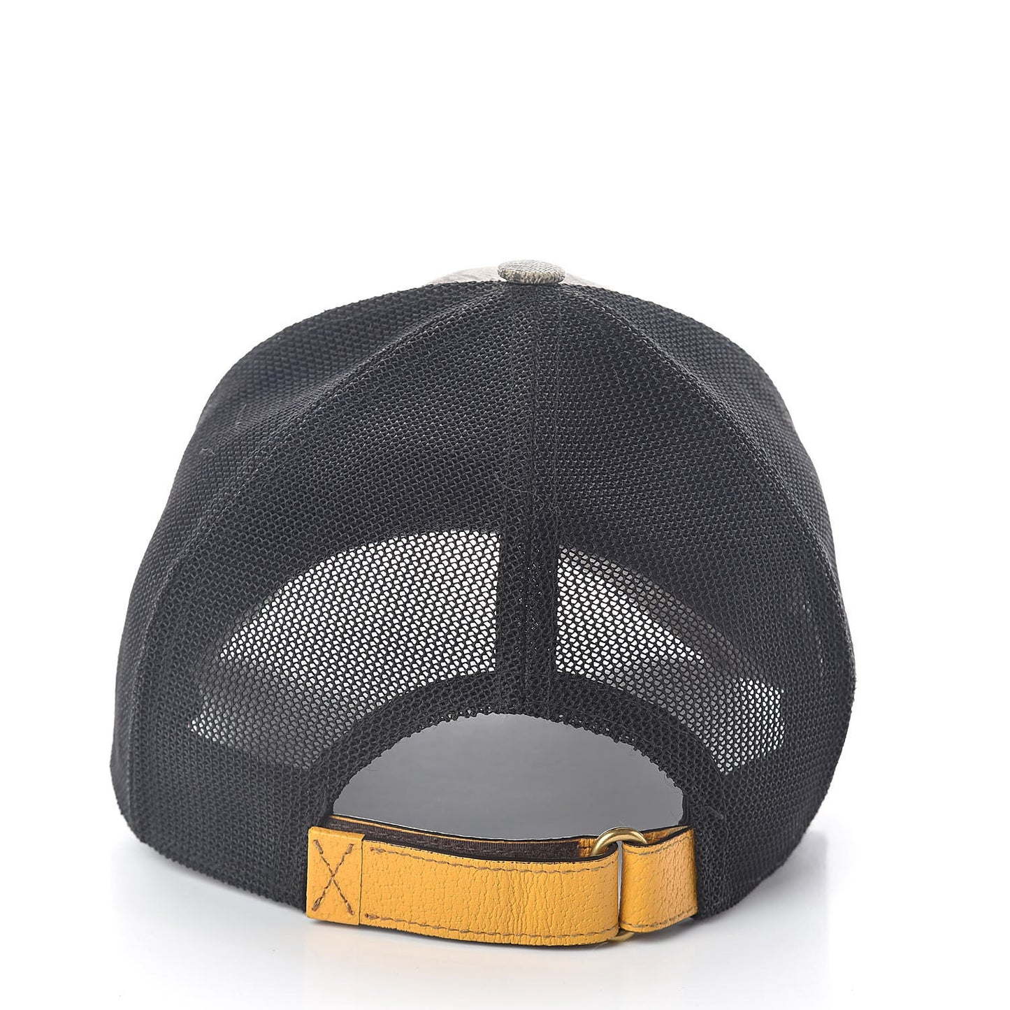 Soft GG Supreme Monogram Mesh Textured Dollar Calfskin Neo Vintage Rap Baseball Hat M Dark Brown Black