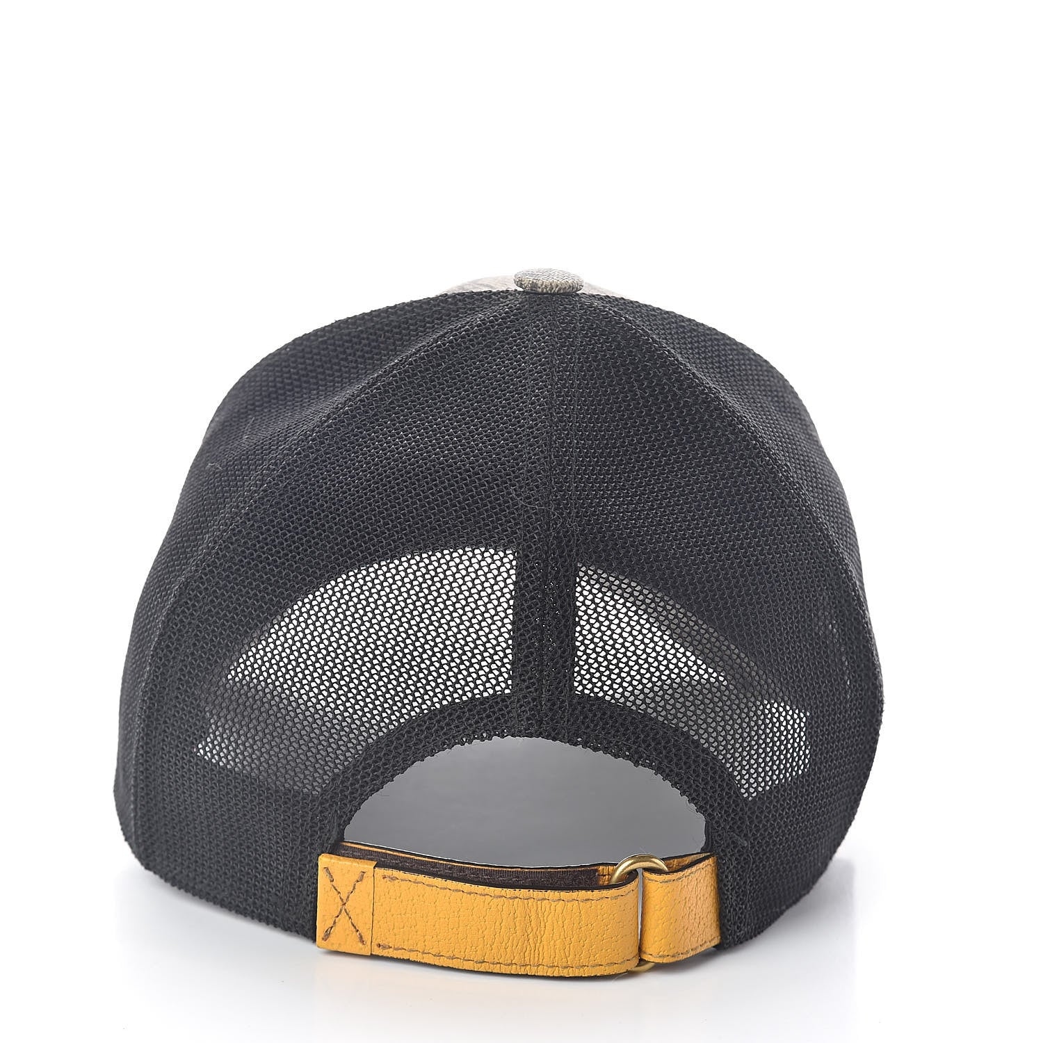 Gucci Soft GG Supreme Monogram Mesh Textured Dollar Calfskin Neo Vintage Rap Baseball Hat M Dark Brown Black 4 of 9