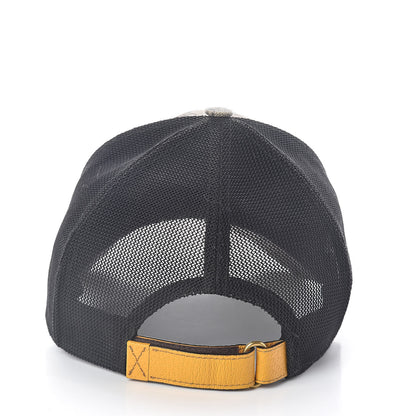 Gucci Soft GG Supreme Monogram Mesh Textured Dollar Calfskin Neo Vintage Rap Baseball Hat M Dark Brown Black 4 of 9