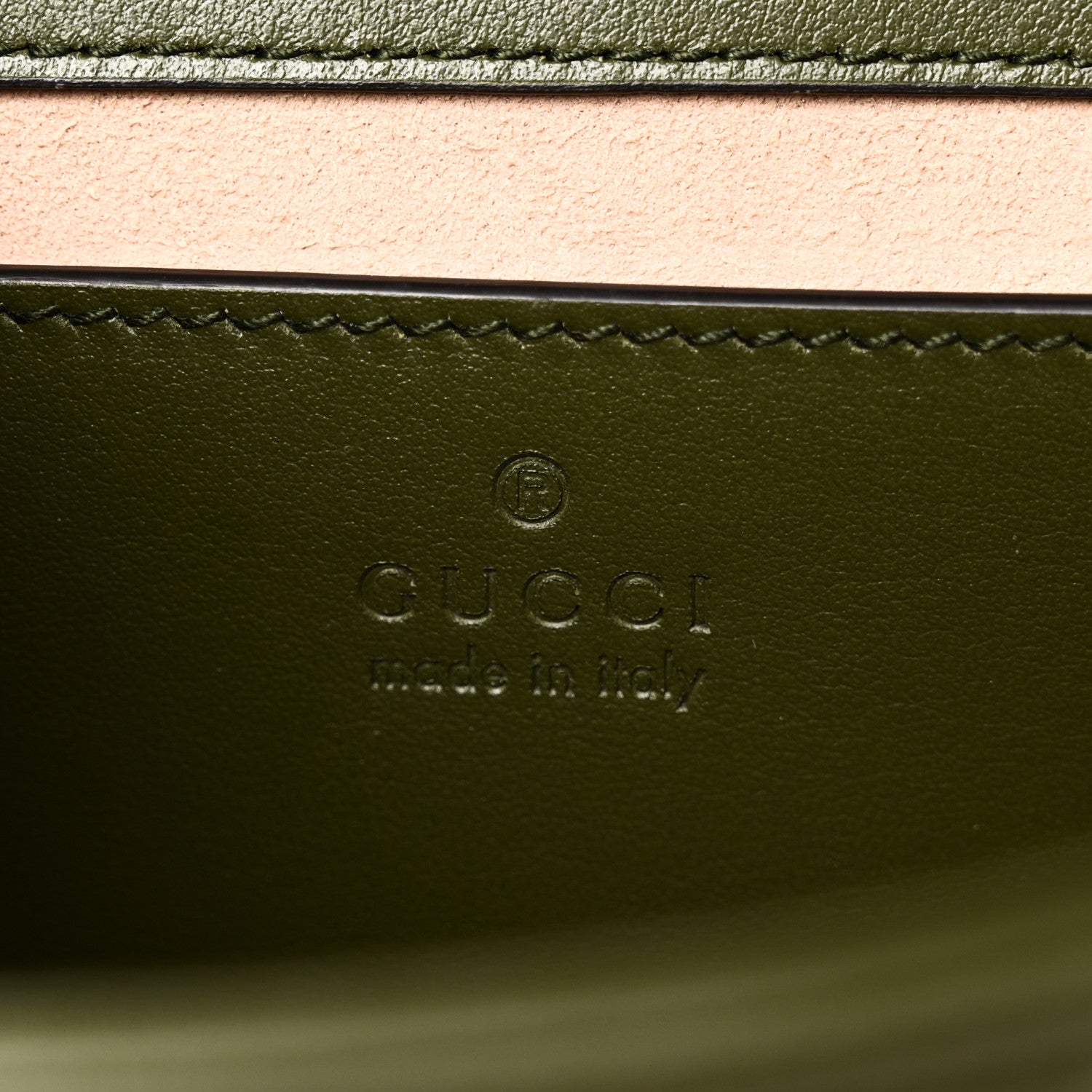 Gucci Calfskin Matelasse Aria Mini GG Marmont Shoulder Bag Military Wood 6 of 10