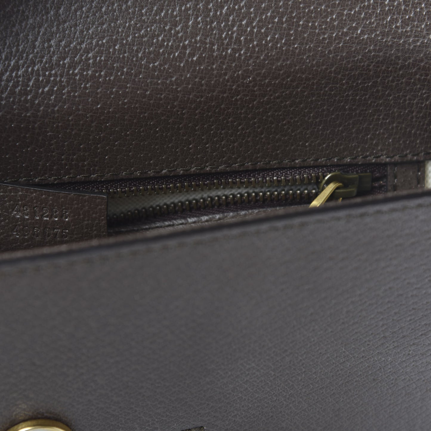 Grained Calfskin Web Animalier Shoulder Bag Brown
