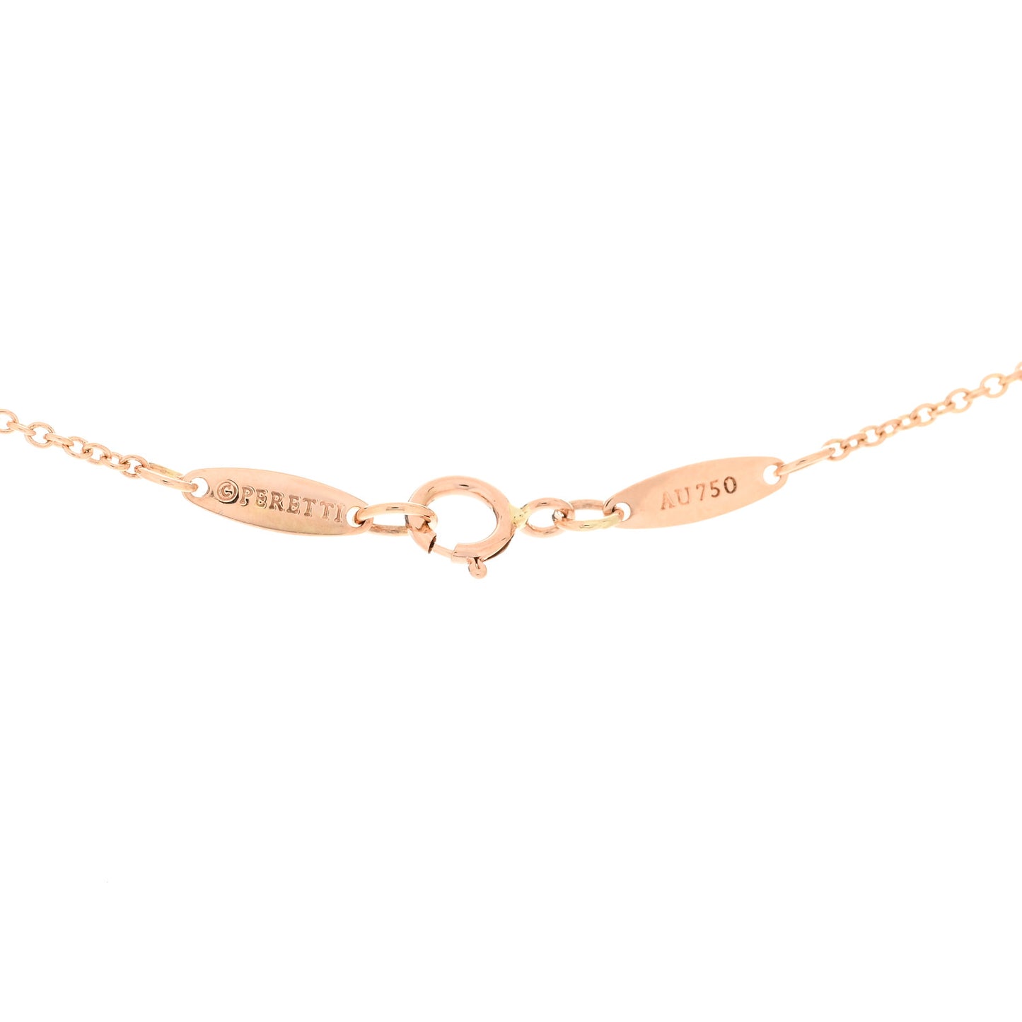 18K Rose Gold 12mm Elsa Peretti Cross Pendant Necklace