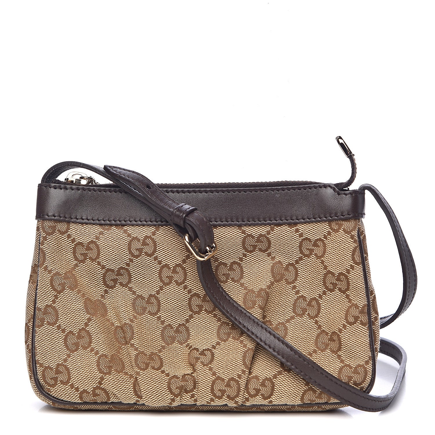 Gucci Monogram GG Heart Charm Crossbody Pochette Brown 1 of 10