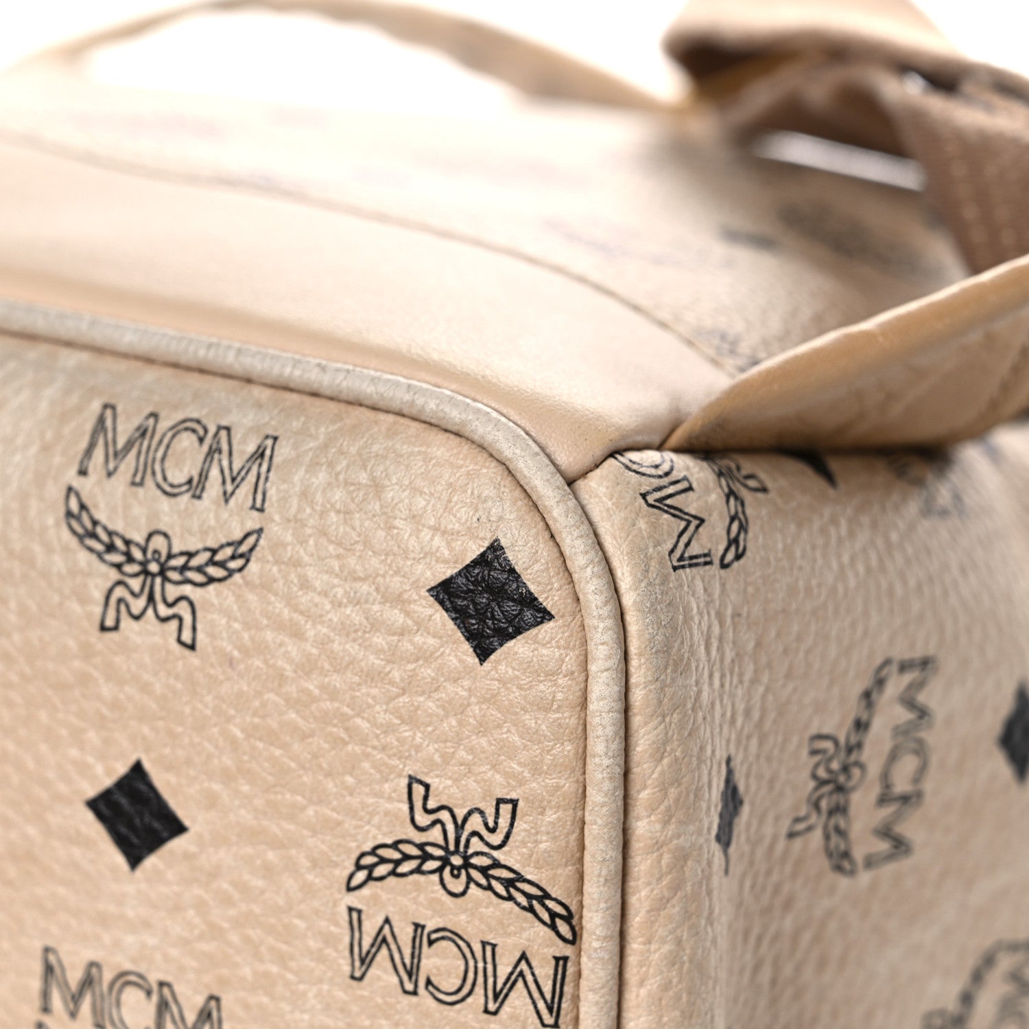 MCM Visetos Medium Side Studs Stark Backpack Beige 14 of 21