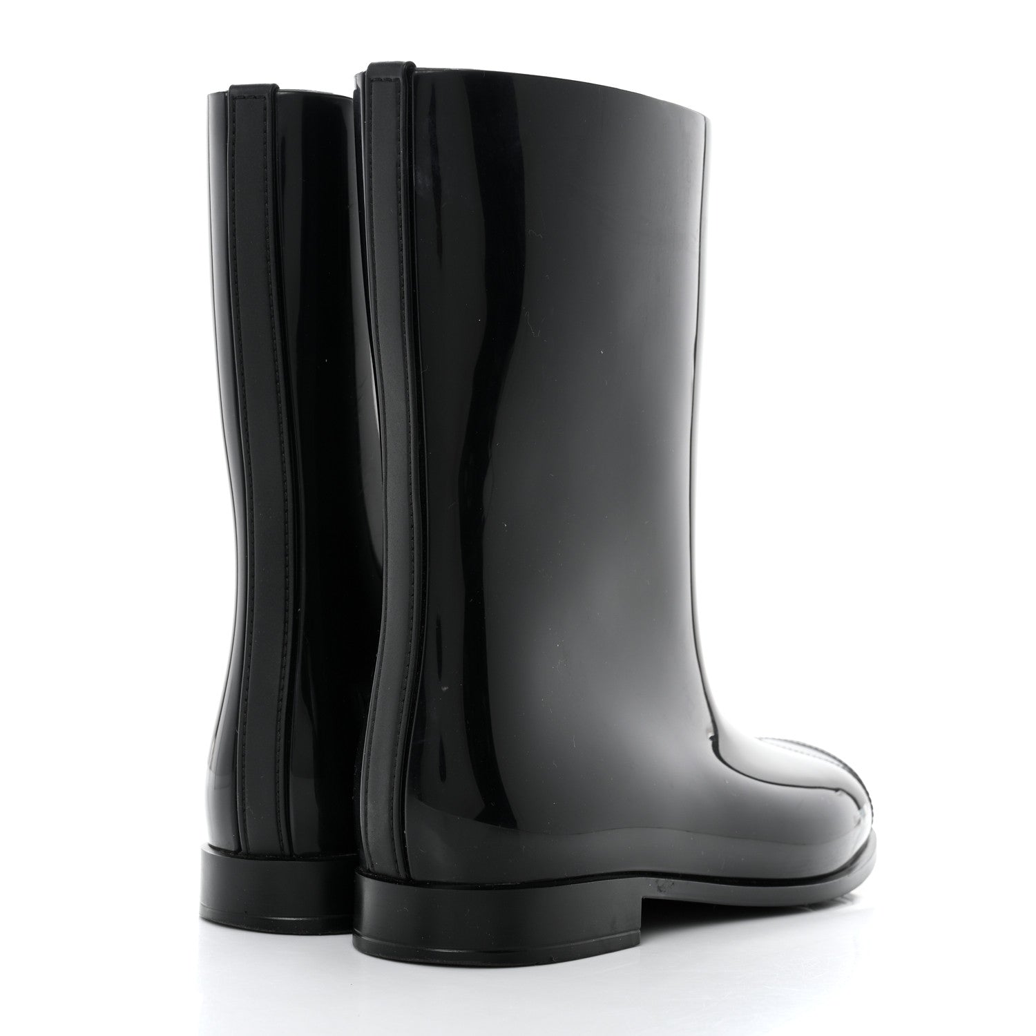 Chanel Rubber Rain Boots 40 Black 4 of 8