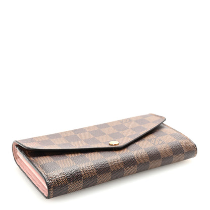 Louis Vuitton Damier Ebene Sarah Wallet NM Rose Ballerine 4 of 7