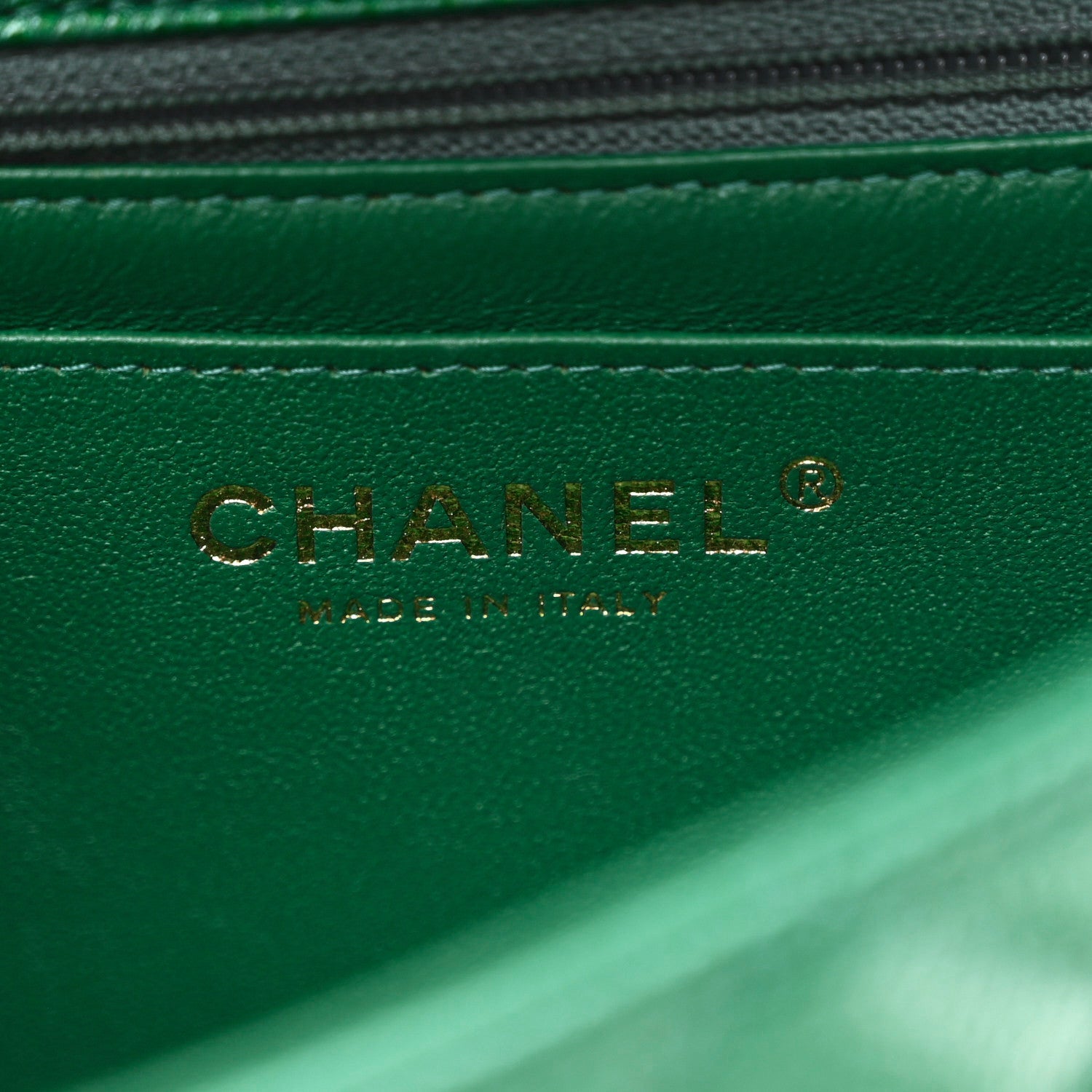 Chanel Metallic Caviar Quilted Mini Rectangular Flap Green 6 of 11