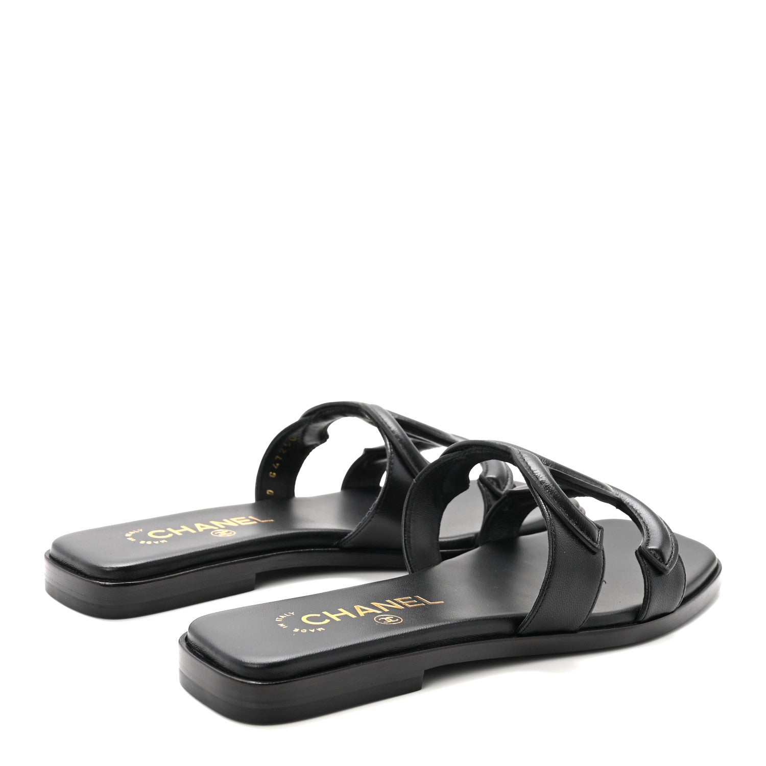 Chanel Lambskin CC Cut Out Mules Sandals 36 Black 5 of 10