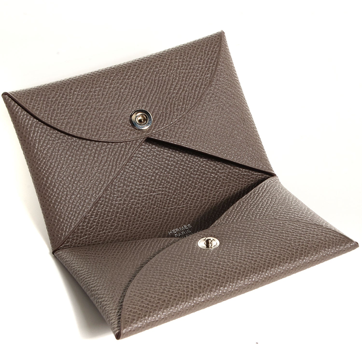 Hermes Epsom Calvi Card Case Etoupe 5 of 8