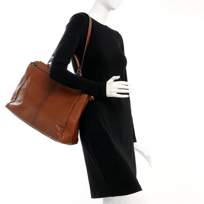 Fendi Goatskin Zucca Large Peekaboo Iconic Satchel Cuoio Tobacco Moro 2 of 16