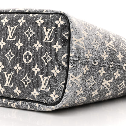 Louis Vuitton Denim Monogram Jacquard Neverfull MM Grey 10 of 10