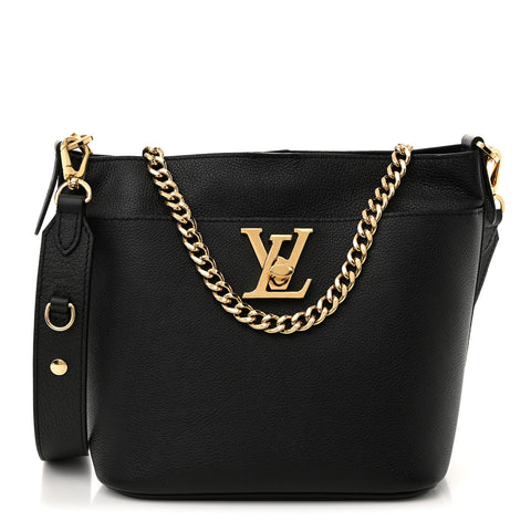 Calfskin Lock and Walk Bucket Black